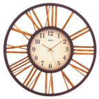 Standuhren.com 🕰️ AMS F5577 Funkwanduhr mit Metallgehäuse, Mineralglas und großen römischen Ziffern im Vintage-Stil
