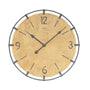 Standuhren.com 🕰️ AMS Wanduhr mit rundem Holzgehäuse, Metallring und gefrästen Zahlen in klassischem Design