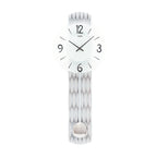 Standuhren.com 🕰️ AMS W7506 Pendelwanduhr mit silberfarbenem Holzgehäuse, Mineralglas-Zifferblatt und Quarz-Pendelwerk