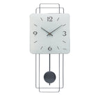 Standuhren.com 🕰️ AMS W7500 Pendelwanduhr mit quadratischem Aluminium-Zifferblatt und modernem Metall-Pendel