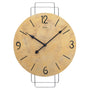 Standuhren.com 🕰️ AMS W9689 Wanduhr mit antikem Messing-Zifferblatt und modernem Metallrahmen in Goldbraun