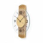 Standuhren.com 🕰️ AMS W9695 Wanduhr mit feingefräster Holzrückwand in Messingoptik und facettiertem Mineralglas