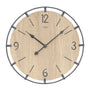 Standuhren.com 🕰️ AMS Wanduhr W9616so mit hellem Sonoma-Holz Zifferblatt und modernem, dunklem Metallring