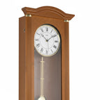 Standuhren.com 🕰️ AMS Funk-Pendelwanduhr aus kirschbaumfarbenem Holz mit klassischem Zifferblatt und goldenem Pendel