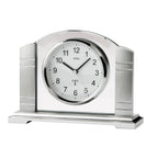 Standuhren.com 🕰️ AMS F5142 Funk-Tischuhr aus gebürstetem silbernen Metall mit Mineralglas und modernem Design