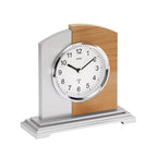 Standuhren.com 🕰️ AMS Funk-Tischuhr aus Kernbuche und Aluminium mit modernem Design und weißem Zifferblatt
