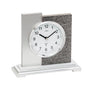 Standuhren.com 🕰️ AMS F5150 Funk-Tischuhr mit modernem Holzgehäuse, Naturstein-Akzenten und Aluminium-Front