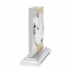 Standuhren.com 🕰️ AMS F5151 Funk-Tischuhr aus Holz und Aluminium in moderner Seitenansicht mit Mineralglas