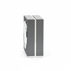 Standuhren.com 🕰️ AMS F5152 Funk-Tischuhr aus schwarzem Holz und Aluminium in moderner Seitenansicht