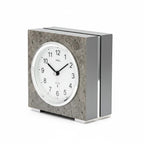 Standuhren.com 🕰️ AMS F5156 Funk-Tischuhr mit modernem Holzgehäuse, Stein-Optik und Aluminium-Akzenten