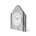 Standuhren.com 🕰️ AMS Funk-Tischuhr aus Holz mit Blatt-Design, Swarovski-Kristallen und weißem Zifferblatt in Hausform