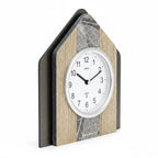 Standuhren.com 🕰️ Funk-Tischuhr AMS F5170 mit Sonoma-Holz, Natur-Blatt-Design und Swarovski-Kristallen in Hausform