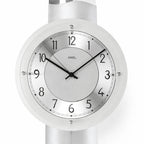 Standuhren.com 🕰️ AMS F5215 Funkwanduhr mit rundem Aluminium-Zifferblatt und elegantem Chrom-Design