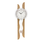 Standuhren.com 🕰️ AMS F5239 Funk-Pendelwanduhr mit eichenlackiertem Holzgehäuse, arabischen Ziffern und Mineralglas