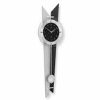 Standuhren.com 🕰️ AMS F5253 Funk-Pendelwanduhr mit Holzrückwand in Schieferoptik und modernen Aluminium-Applikationen