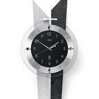 Standuhren.com 🕰️ AMS F5253 Funk-Pendelwanduhr mit Holzrückwand in Schieferoptik, Aluminium-Elementen und Mineralglas