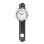 Standuhren.com 🕰️ AMS F5264 Pendel-Funkwanduhr mit Carbon-Applikation, Holzrückwand und geschliffenem Aluminium-Zifferblatt