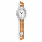 Standuhren.com 🕰️ AMS F5271 Funk-Pendelwanduhr aus Kernbuche und Aluminium mit Mineralglas in moderner Optik