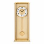 Standuhren.com 🕰️ AMS F5281 Pendel-Funkwanduhr in Goldoptik mit Aluminiumgehäuse und weißem Zifferblatt