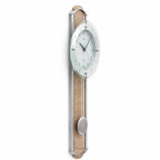 Standuhren.com 🕰️ AMS F5305 Funk-Pendelwanduhr mit Sonoma-Holzeinlage, Metallstäben und facettiertem Mineralglas