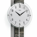 Standuhren.com 🕰️ AMS Funk-Pendelwanduhr mit Holzgehäuse in Steinoptik, Aluminium-Zifferblatt und Mineralglas