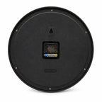 Rückseite der Standuhren.com 🕰️ AMS F5502 Funkwanduhr mit schwarzem Kunststoffgehäuse und Batteriefach