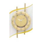 Standuhren.com 🕰️ AMS F5505 Funkwanduhr mit goldlackiertem Metallgehäuse und geschwungenem Mineralglas