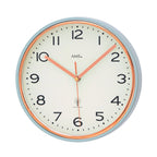 Standuhren.com 🕰️ AMS F5509 Funkwanduhr mit hellem Zifferblatt, Metallgehäuse und elegantem goldenen Zierring