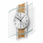 Standuhren.com 🕰️ AMS F5520 Funkwanduhr in Sonoma-Holzoptik mit Aluminium und facettiertem Mineralglas