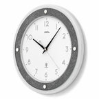 Standuhren.com 🕰️ AMS F5566 Funkwanduhr in Grau mit weißem Zifferblatt, Glasaufsatz und modernen aufgelegten Zahlen.