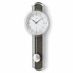Standuhren.com 🕰️ AMS F5304 Funk-Pendelwanduhr mit Metallstäben, Holzstruktur-Einlage und weißem Zifferblatt