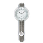 Standuhren.com 🕰️ AMS F5304 Funk-Pendelwanduhr mit Metallstäben, Holzstruktur-Einlage und weißem Zifferblatt