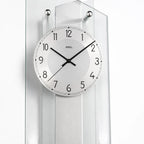 Standuhren.com 🕰️ AMS F5261 Funkwanduhr mit silberlackierter Holzrückwand, Aluminium-Zifferblatt und Mineralglas