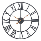 Standuhren.com 🕰️ AMS W9685 Wanduhr mit schwarzem Metallgehäuse und römischen Ziffern im modernen Design