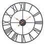Standuhren.com 🕰️ AMS W9685 Wanduhr mit schwarzem Metallgehäuse und römischen Ziffern im modernen Design