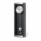 Standuhren.com 🕰️ AMS Pendel-Funkwanduhr in Schwarz mit Aluminium-Zifferblatt und modernem Holzgehäuse
