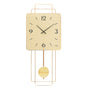 Standuhren.com 🕰️ AMS W7501 Pendelwanduhr mit quadratischem goldfarbenem Messing-Zifferblatt und filigranem Pendel